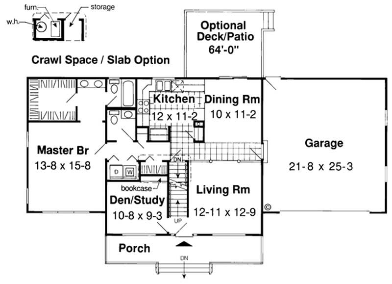 Floor Plan First Story of Cape Cod Plan #131-1076