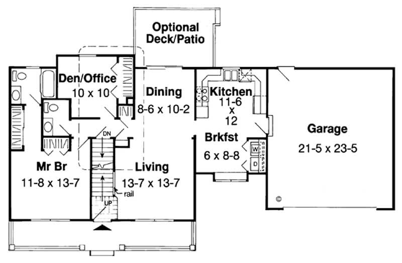 Floor Plan First Story of Cape Cod Plan #131-1077