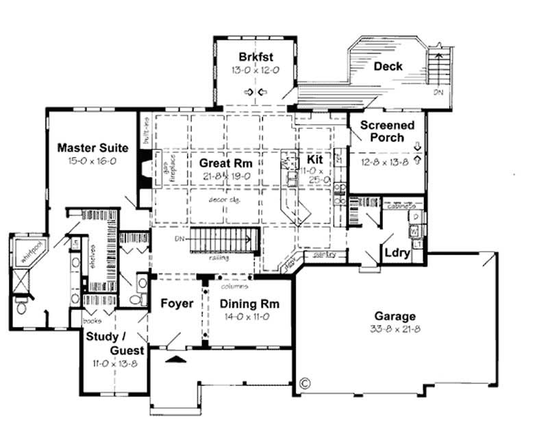 Floor Plan First Story of Country Plan #131-1079