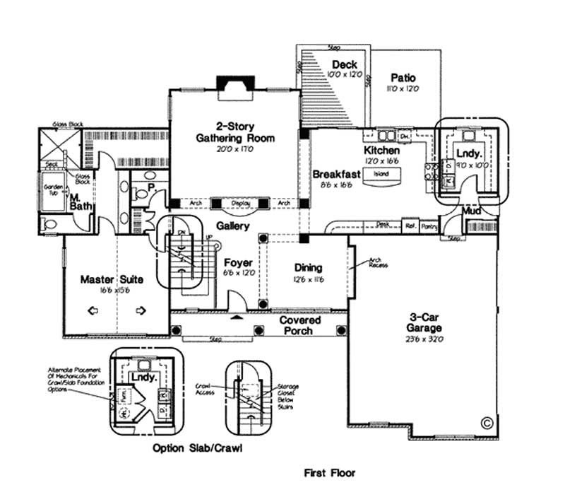 Floor Plan First Story of European Plan #131-1081