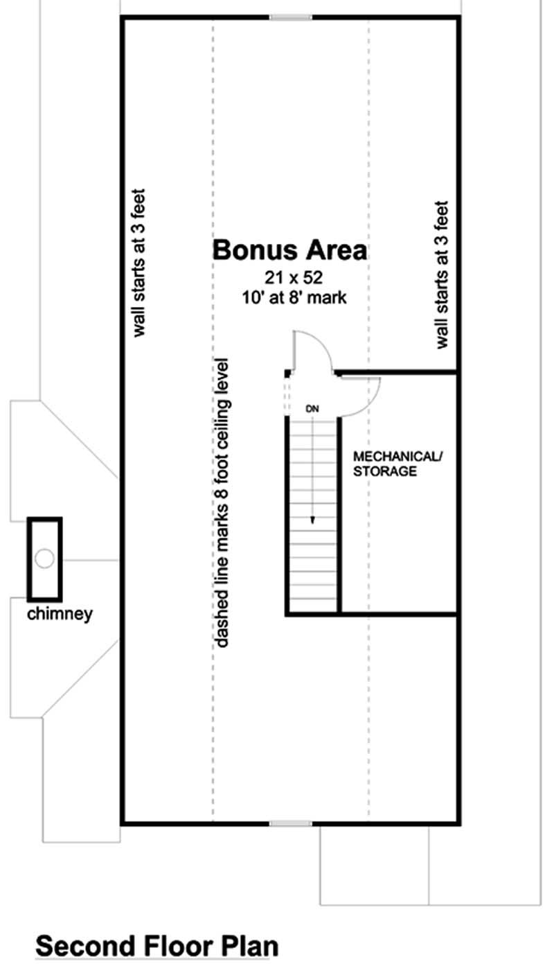 Floor Plan Second Story of Small House Plans #131-1084