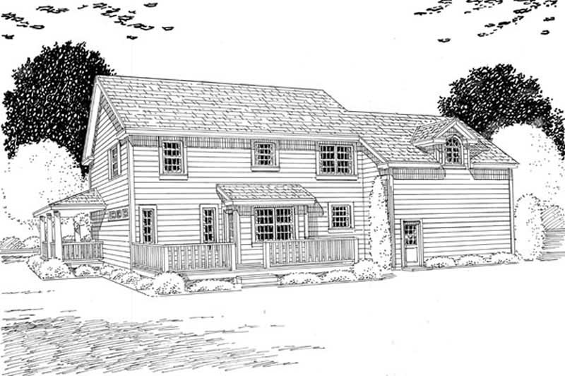 Home Plan Rear Elevation of this 4-Bedroom,2260 Sq Ft Plan -131-1088