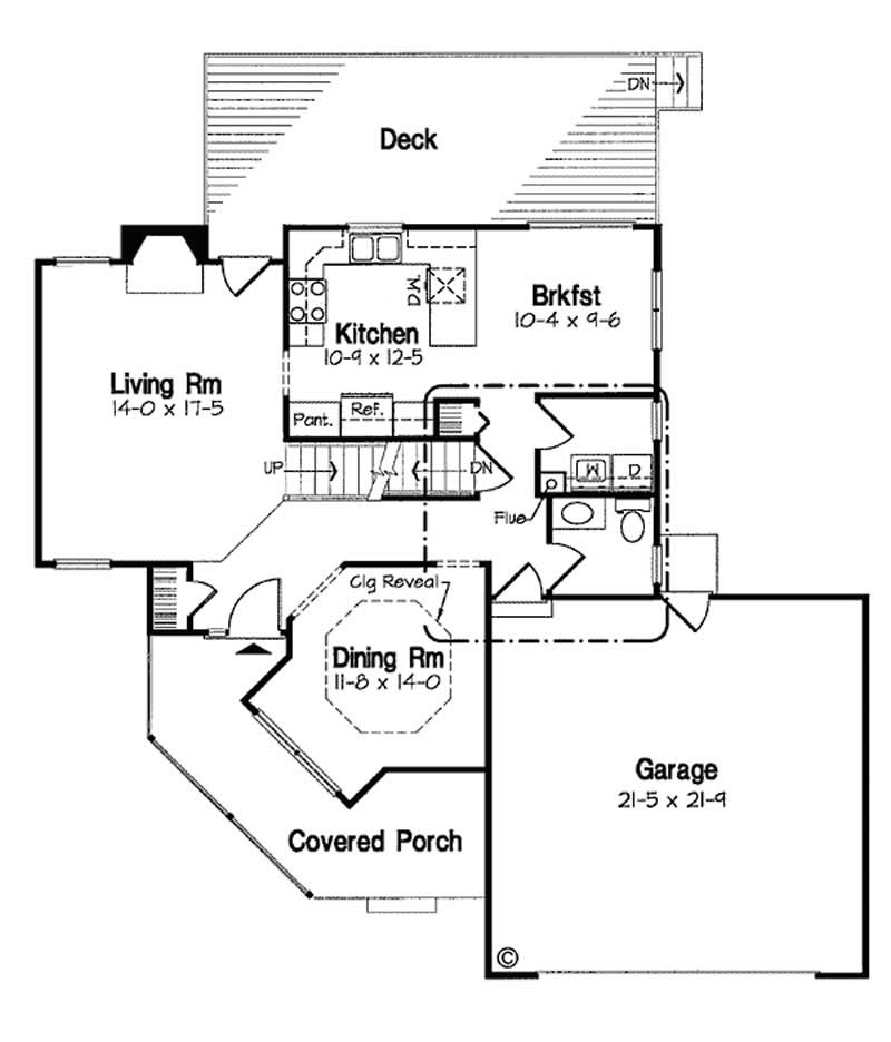 Floor Plan First Story of Country Plan #131-1091