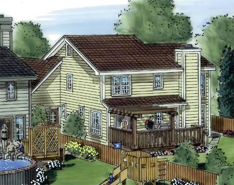 Rear View of this 3-Bedroom, 1763 Sq Ft Plan - 131-1091