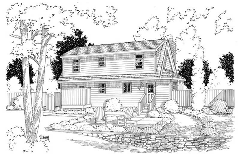 Home Plan Rear Elevation of this 3-Bedroom,1560 Sq Ft Plan -131-1096