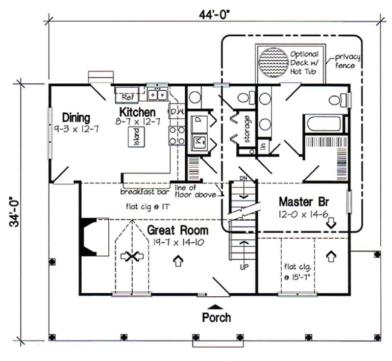 Floor Plan First Story of Cape Cod Plan #131-1096