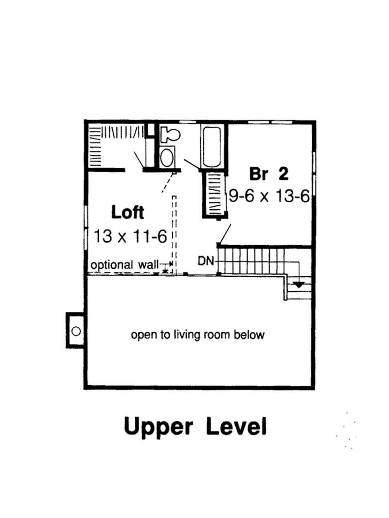 Floor Plan Second Story of Contemporary Plan #131-1099