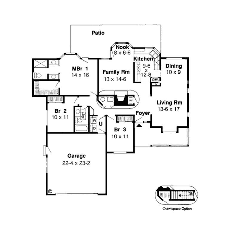 Floor Plan First Story of Country Plan #131-1100