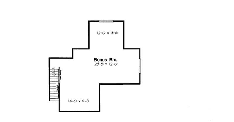 Floor Plan Second Story of Cape Cod Plan #131-1106