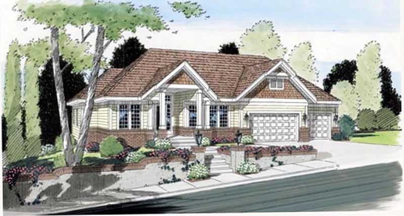 Home Plan Front Elevation of this 3-Bedroom,2930 Sq Ft Plan -131-1107