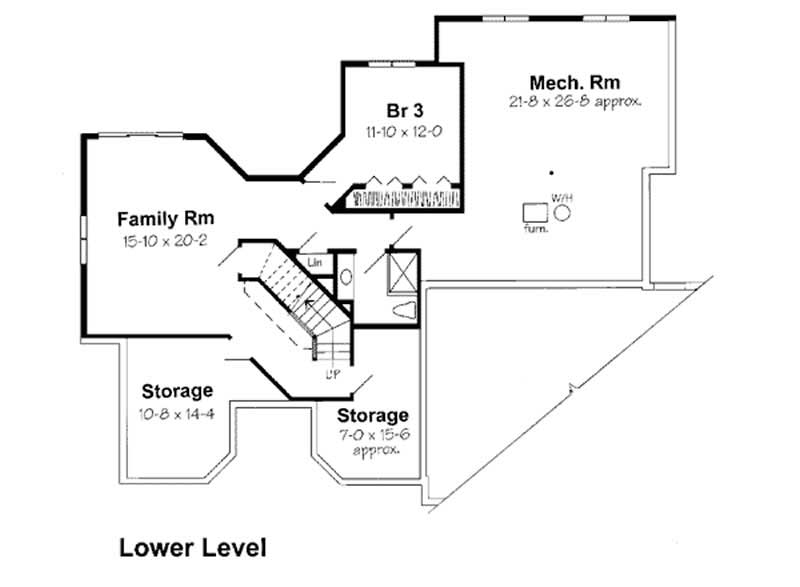 Floor Plan Basement of Ranch Plan #131-1107
