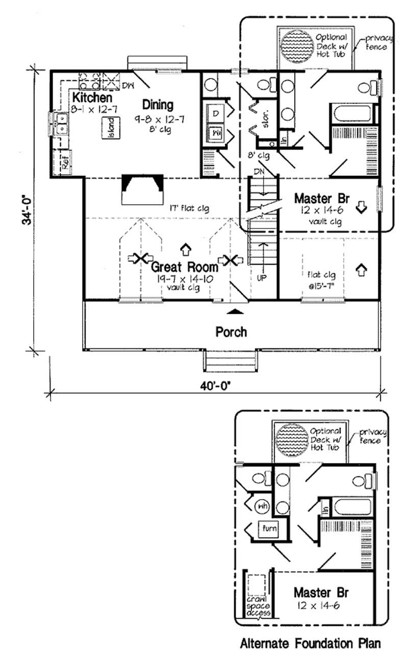 Floor Plan First Story of Cape Cod Plan #131-1109