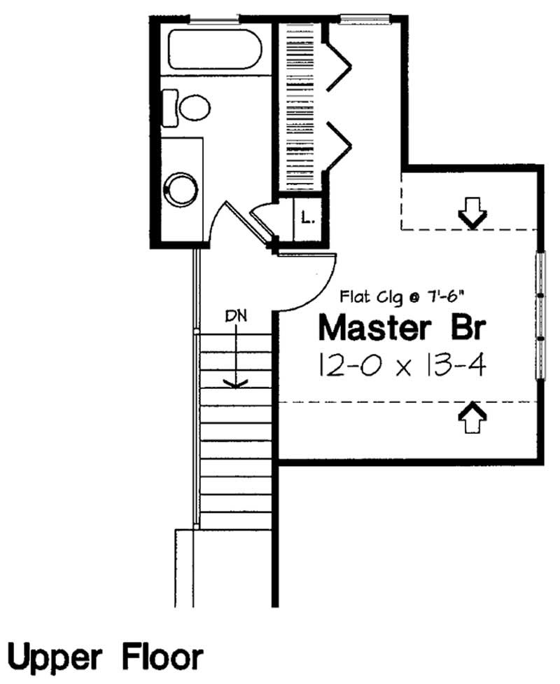 Floor Plan Second Story of Country Plan #131-1110