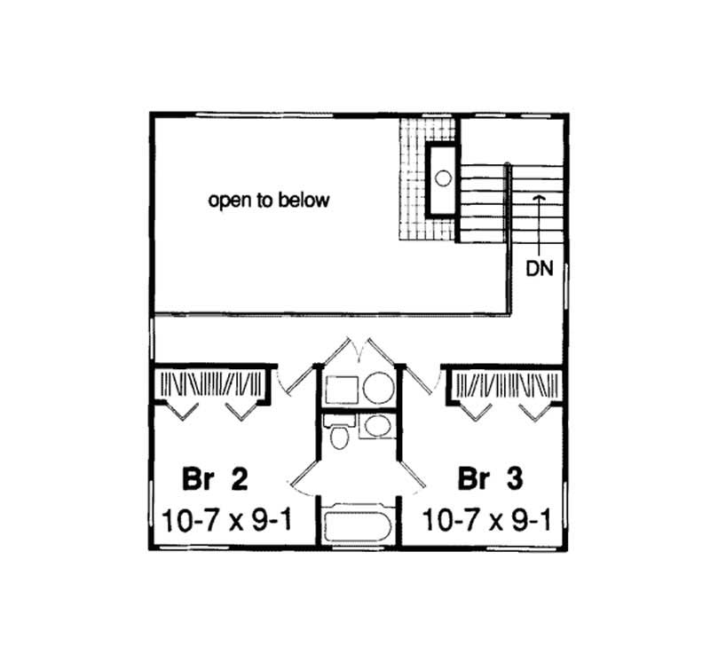 Floor Plan Second Story of Vacation Homes Plan #131-1111