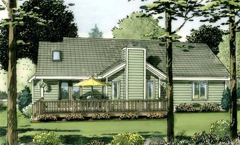 Rear View of this 1-Bedroom, 1686 Sq Ft Plan - 131-1112