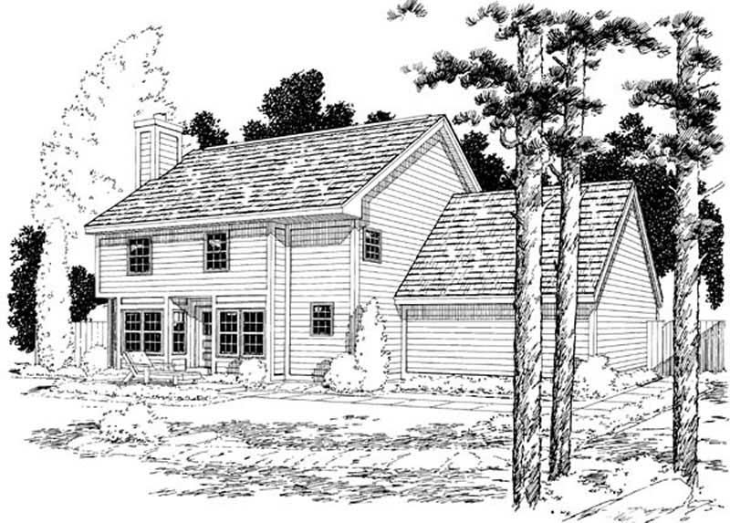 Home Plan Rear Elevation of this 4-Bedroom,1960 Sq Ft Plan -131-1113