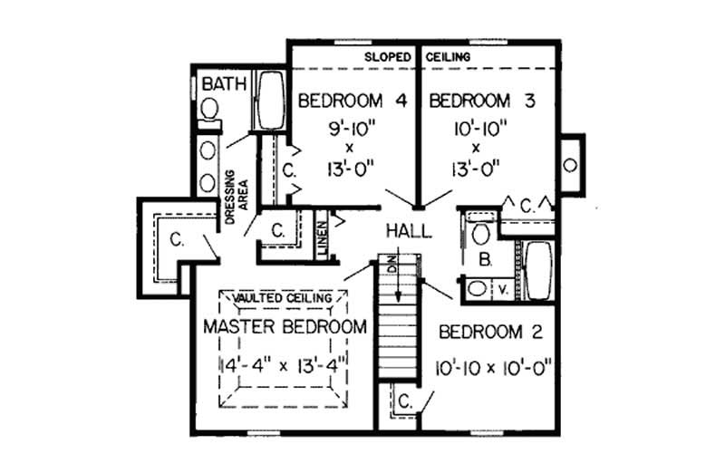 Floor Plan First Story of Country Plan #131-1113
