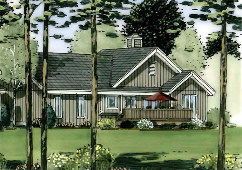 Rear View of this 3-Bedroom, 1492 Sq Ft Plan - 131-1114