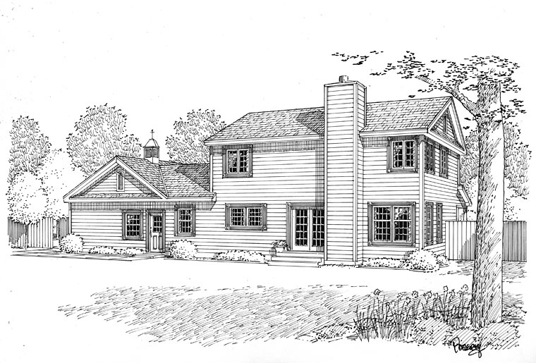 Home Plan Rear Elevation of this 4-Bedroom,2234 Sq Ft Plan -131-1115