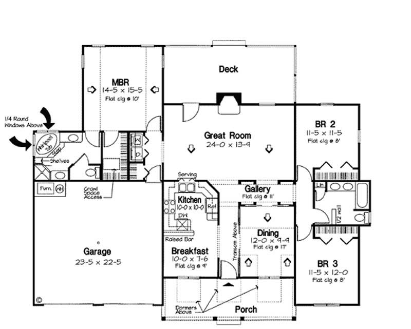 Floor Plan First Story of Cape Cod Plan #131-1116
