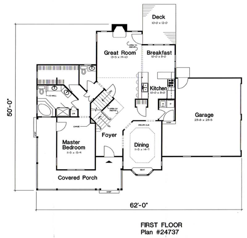 Floor Plan First Story of Country Plan #131-1118