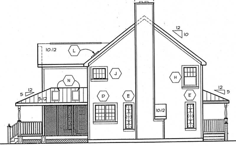 Home Plan Rear Elevation of this 4-Bedroom,1982 Sq Ft Plan -131-1120