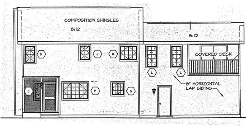 Home Plan Rear Elevation of this 2-Bedroom,1741 Sq Ft Plan -131-1122