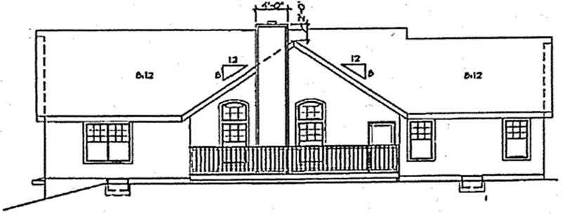 Home Plan Rear Elevation of this 3-Bedroom,1990 Sq Ft Plan -131-1125