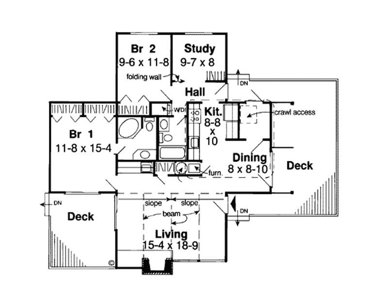 Floor Plan First Story of Country Plan #131-1128
