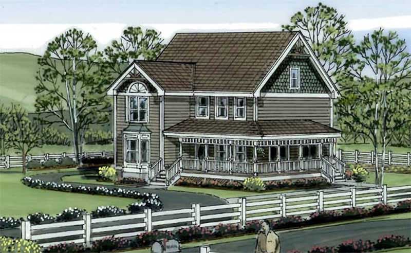 Home Plan Front Elevation of this 4-Bedroom,1957 Sq Ft Plan -131-1129