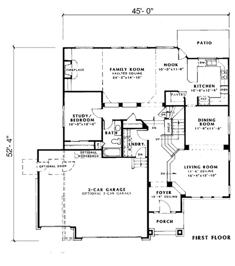 Floor Plan First Story of Contemporary Plan #131-1130