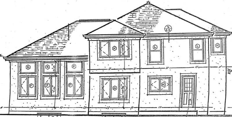 Home Plan Rear Elevation of this 4-Bedroom,2411 Sq Ft Plan -131-1131