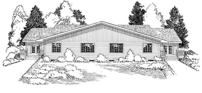 Home Plan Rear Elevation of this 3-Bedroom,2860 Sq Ft Plan -131-1132