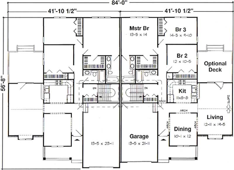 Floor Plan First Story of Multi-Unit Plan #131-1132