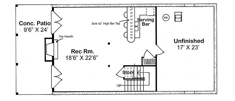 Floor Plan Basement of Vacation Homes Plan #131-1139