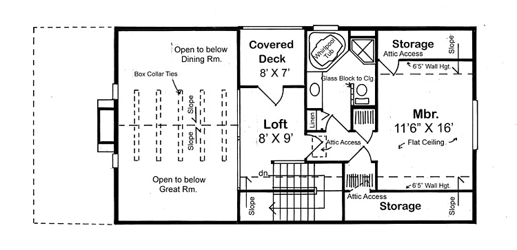 Floor Plan Second Story of Vacation Homes Plan #131-1139