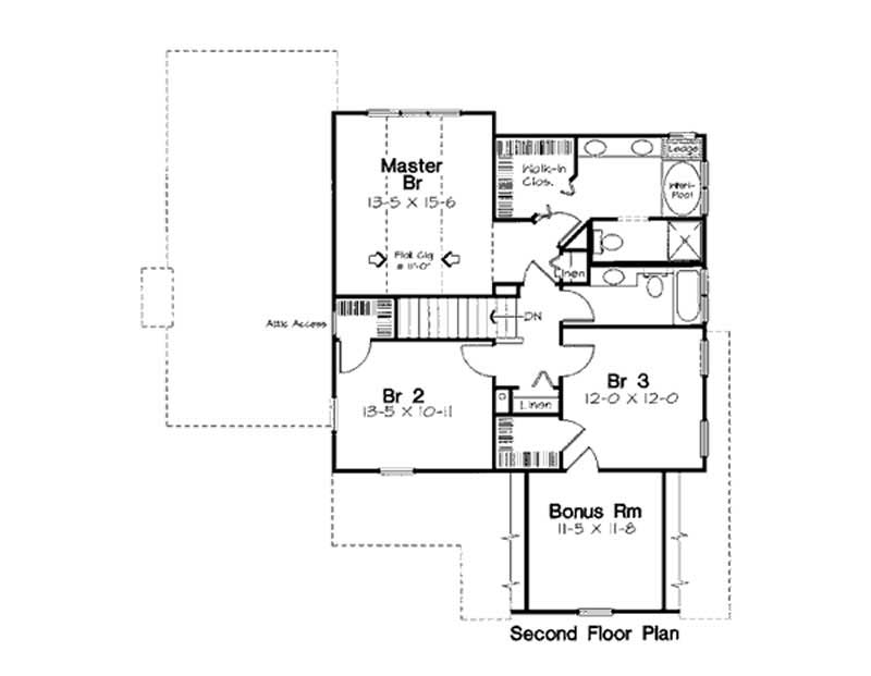 Floor Plan Second Story of Country Plan #131-1141