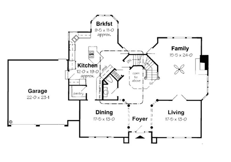 Floor Plan First Story of Colonial Plan #131-1142