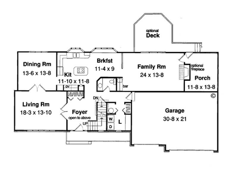 Floor Plan First Story of European Plan #131-1144