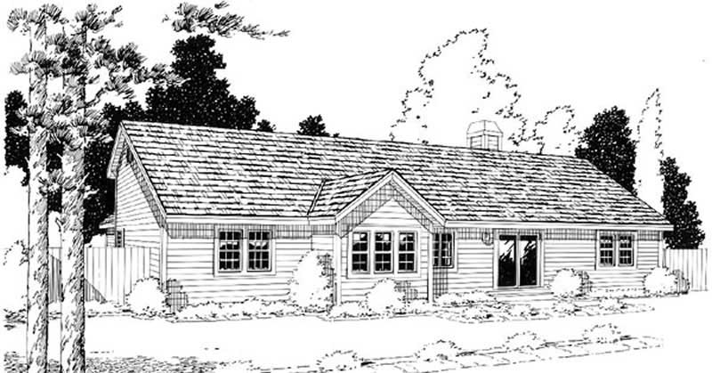 Home Plan Rear Elevation of this 3-Bedroom,1831 Sq Ft Plan -131-1146