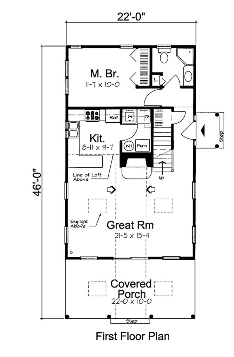 Floor Plan First Story of Vacation Homes Plan #131-1147