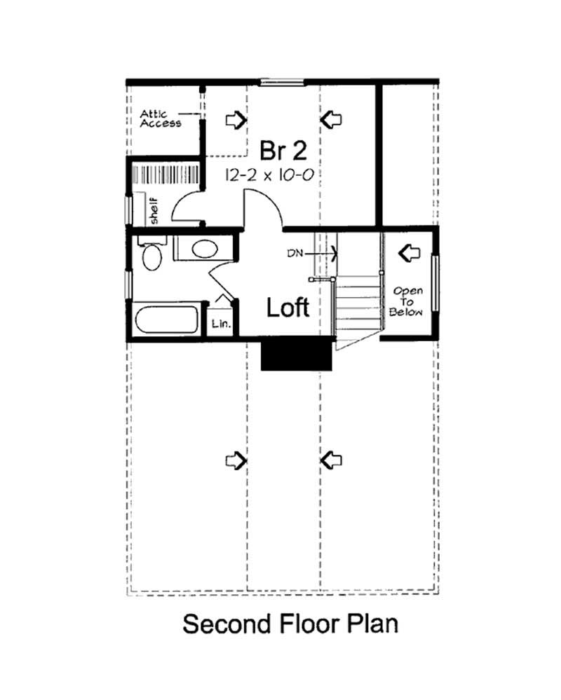 Floor Plan Second Story of Vacation Homes Plan #131-1147