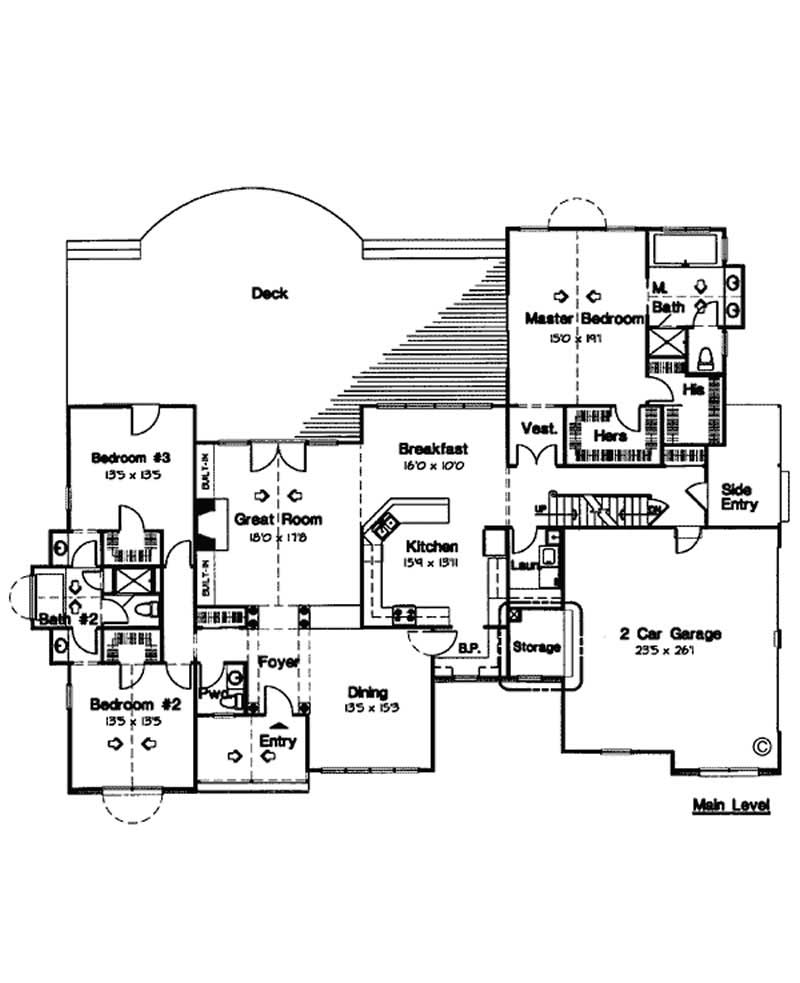 Floor Plan First Story of European Plan #131-1154