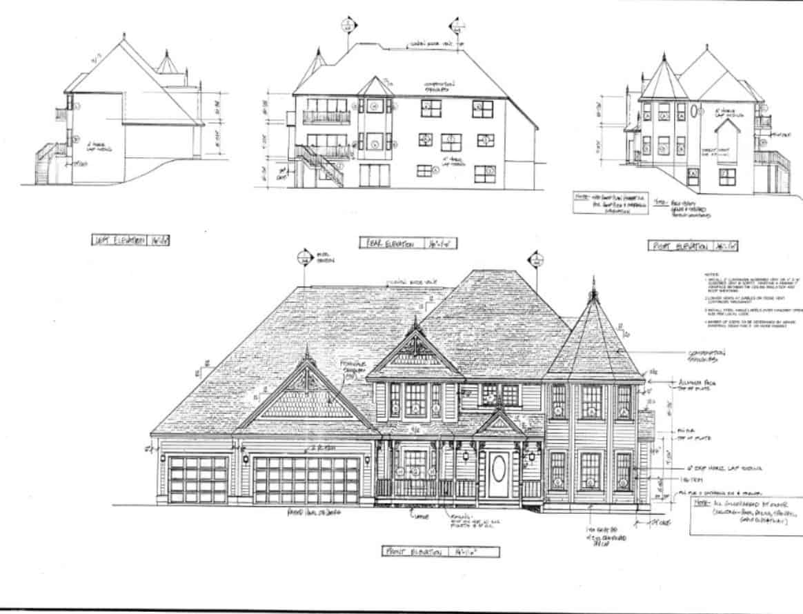 Home Plan Front Elevation of this 5-Bedroom,4836 Sq Ft Plan -131-1155
