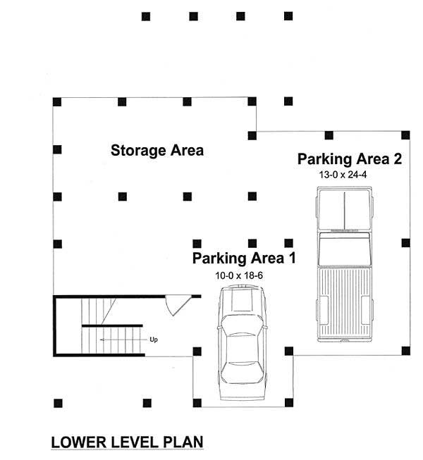 Floor Plan Basement of Coastal Plan #131-1156