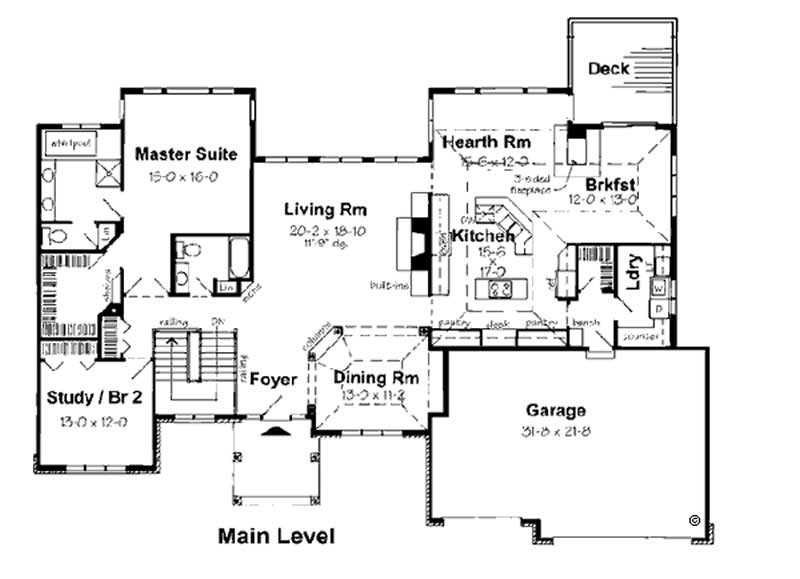 Floor Plan First Story of Contemporary Plan #131-1166