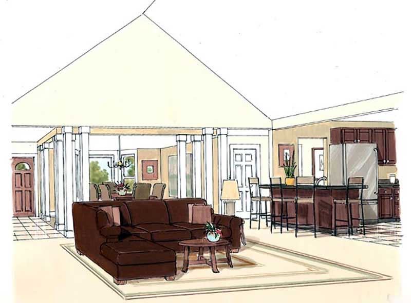 Living Room of this 1-Bedroom, 1554 Sq Ft Plan - 131-1167