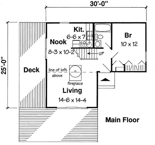 Floor Plan First Story of Contemporary Plan #131-1169