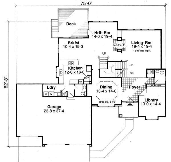 Floor Plan First Story of European Plan #131-1170