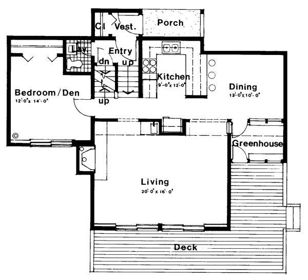 Floor Plan First Story of Contemporary Plan #131-1172